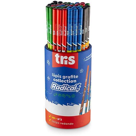 Lapis Preto Redondo Decorado TRIS Collection Radical 4MOD. POTE-48