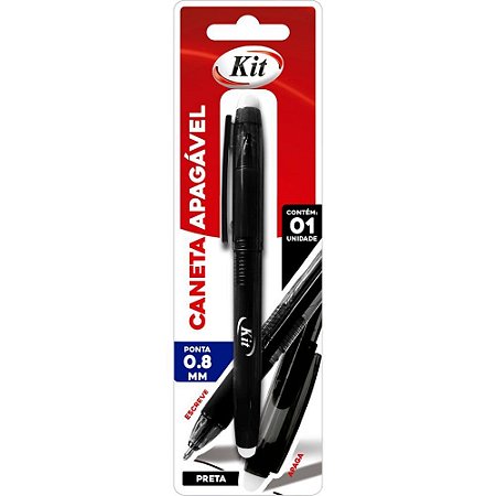Caneta para Tecido Apagavel Multiuso Preta Blister
