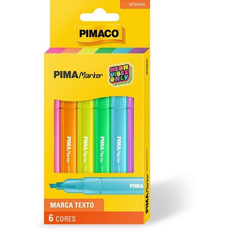 Caneta Marca Texto Pimamarker Neon 6 COR. Blister Blister