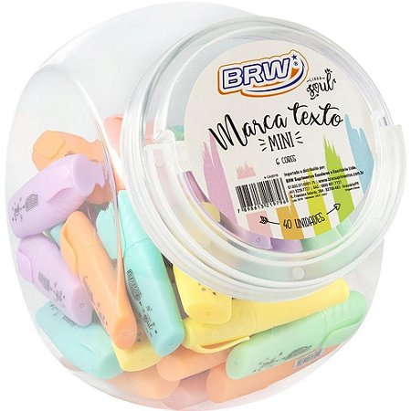 Caneta Marca Texto Mini 6 Cores Pastel POTE-40