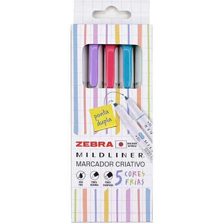 Caneta Marca Texto Mildliner 5 Cores Frias Estojo