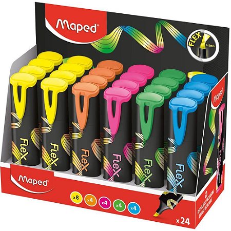 Caneta Marca Texto Fluopeps FLEX Cores Sortidas DP.C/24