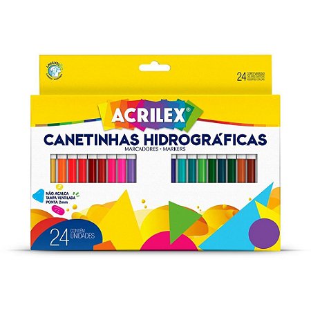 Caneta Hidrografica Ponta 2MM 24 Cores Tampa Venti PCT.C/12