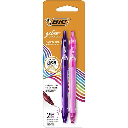 Caneta GEL BIC Quick DRY RS/RX Blister