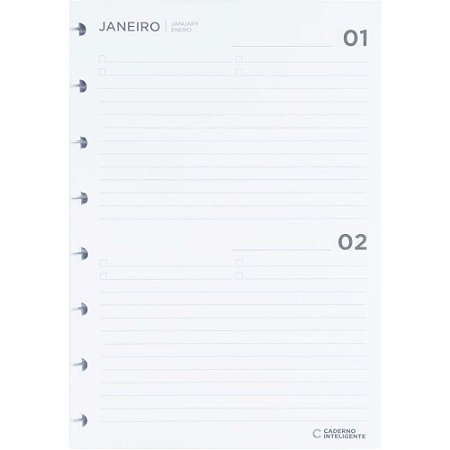 Caderno Inteligente Refil A5 Refil Agenda 90G 97FLS Pacote
