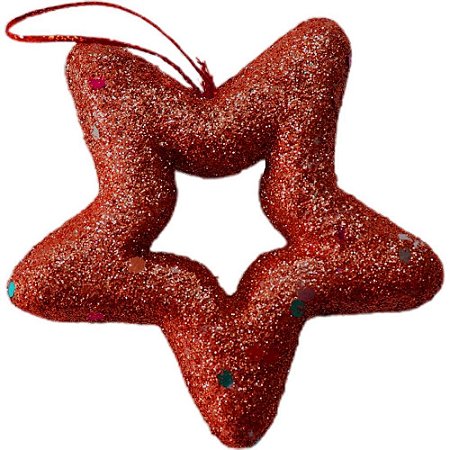 Artigo para Decoracao Natal Enfeite Estrela GLIT.8CM VM. PCT.C/06