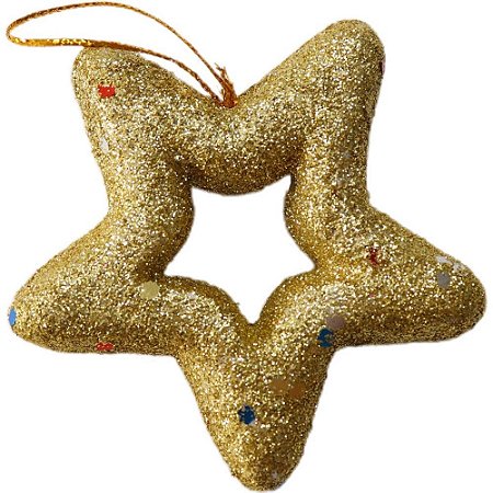 Artigo para Decoracao Natal Enfeite Estrela GLIT.8CM Ouro PCT.C/06