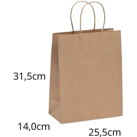 Sacola para Presente KRAFT M2 25,5X14X31,5CM PCT.C/10