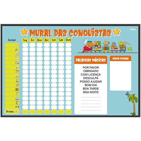 Quadro Planner Mural da Conquista KIDS 60X40C PCT.C/02