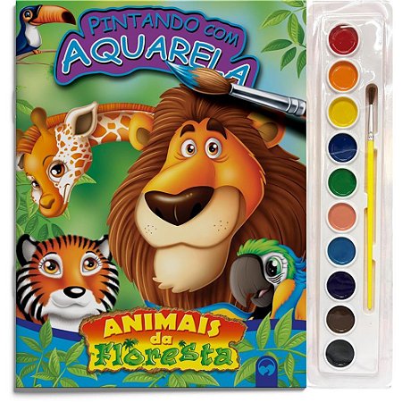 Livro Aquarela Animais da Floresta 27X28 16PG