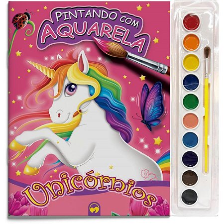Livro Aquarela Unicornios 27X28 16PGS