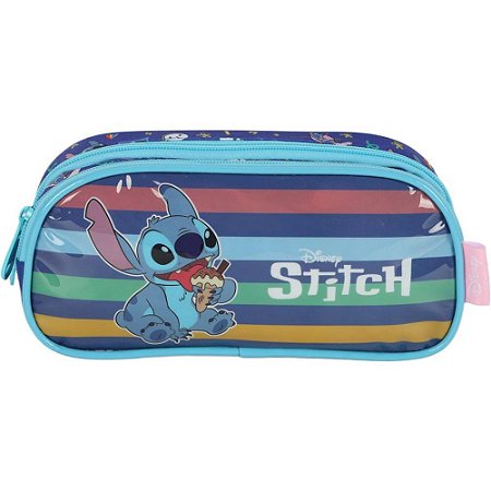 Estojo Duplo STITCH Tecido Azul
