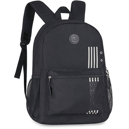 Mochila Clio STYLE Preta C/LISTRAS G