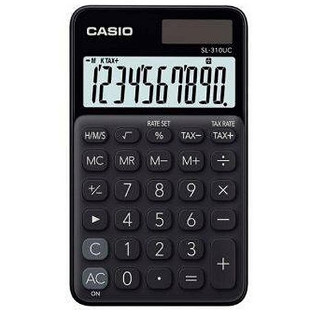 Calculadora de Bolso 10 DIG. Preta SOL/BAT.FUN.H/TX