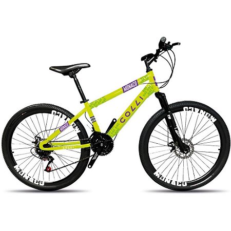 Bicicleta ARO 26 Monaco Amarelo Neon Colli Bike ( Colli Bike )