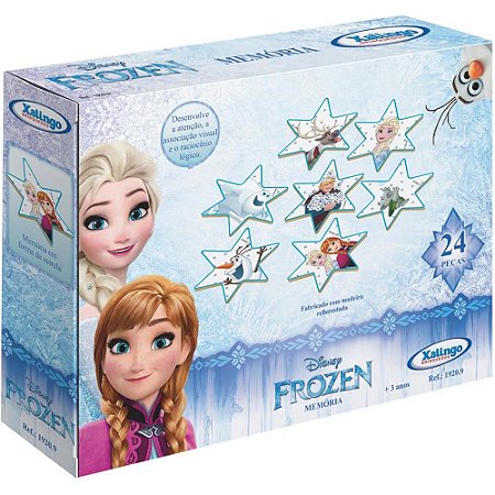 Jogo da Memoria Frozen 24 Pecas em Madeira