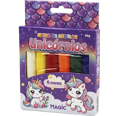 Massa para Modelar Criativa Unicornio 90G com 6 Cores