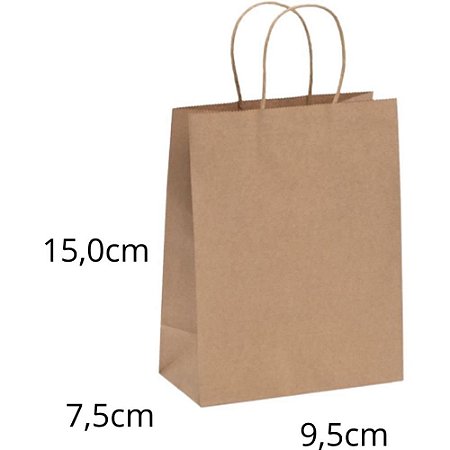 Sacola para Presente KRAFT Mini 15X9,5X7,5CM PCT.C/10