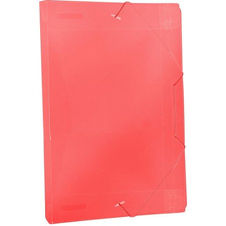 Pasta ABA Elastica Plastica Oficio 20MM Vermelho PCT.C/10