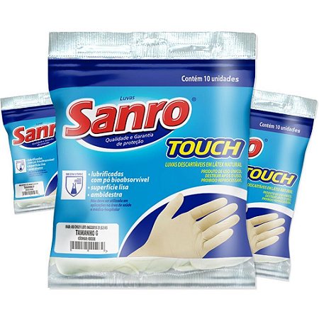 Luva Descartavel Sanro Touch Pequen PCT.C/10