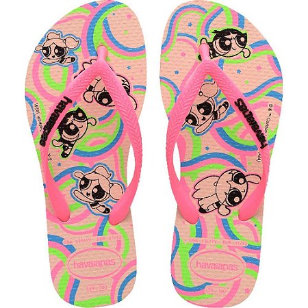 Chinelo Havaianas Infantil Powerpuff SLIM KIDS 29/0 Rosa PAR