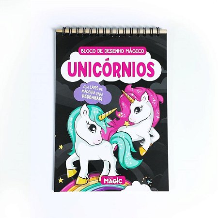 Livro de Colorir Bloco Mágico Unicórnios 8 Páginas Magic KIDS