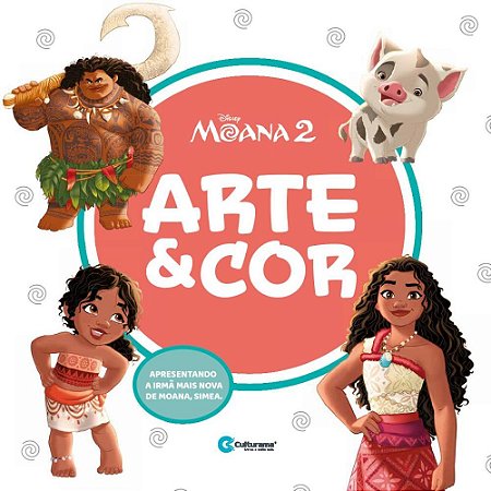 Livro Infantil Colorir ARTE e COR Moana 2 27X27CM 36P