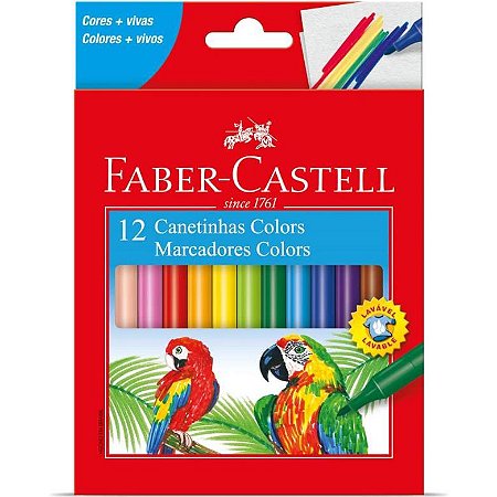 Caneta Hidrografica Prestocolor Regular 12 Cores Faberl UNID