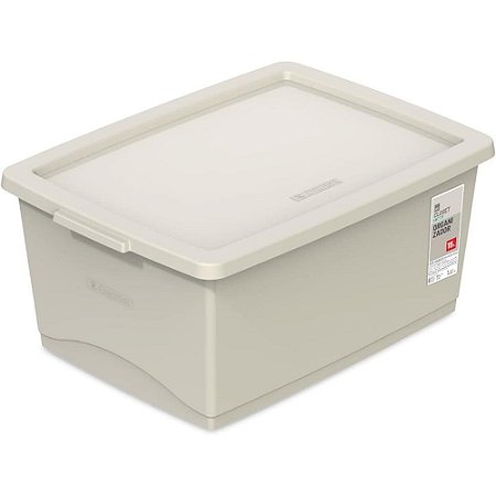 Caixa Plastica Multiuso Linho 15L 29,5X41X18,6 C/TAMPA