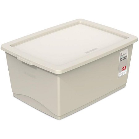 Caixa Plastica Multiuso Linho 60L 41X60X30,5 C/TAMPA