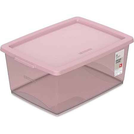 Caixa Plastica Multiuso Rose 15L 29,5X41X18,6 C/TAMPA