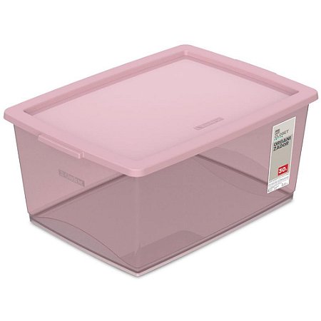 Caixa Plastica Multiuso Rose 30L 37,8X53X23,5 C/TAMPA