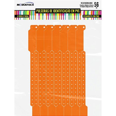 Pulseira Identificacao SOFT Pino Orange PCT.C/56