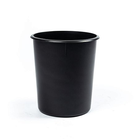 Lixeira para Escritorio Redondo Preto 10L 23X27