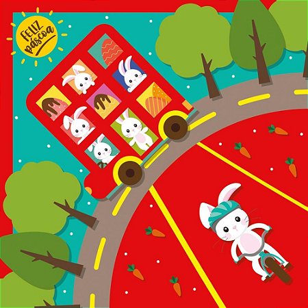 Embalagem P/OVO de Pascoa 35X35CM CITY Tour Vermelho PCT.C/25