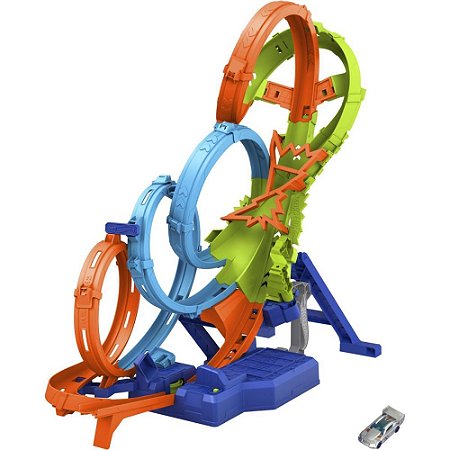 Hot Wheels Pista Action Voltas e Colisões Desafiadoras