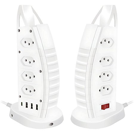 Filtro de Linha 8 Tomadas+usb 10A 2M Branco
