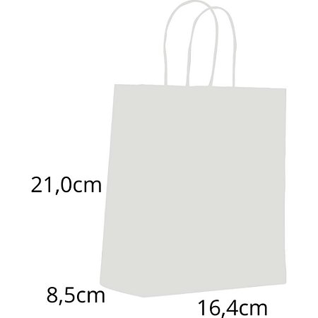 Sacola para Presente Lisa Branca P 16,4X21X8,5CM PCT.C/10