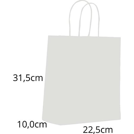Sacola para Presente Lisa Branca M 22,5X31,5X10CM PCT.C/10