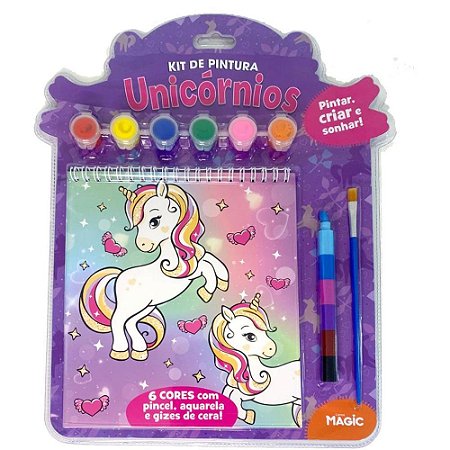 Livro Aquarela Unicornios C/GUACHE e GIZ