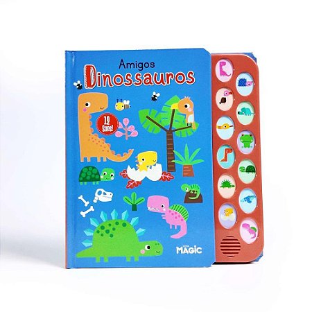 Livro Sonoro Amigos Dinossauros 12 SONS