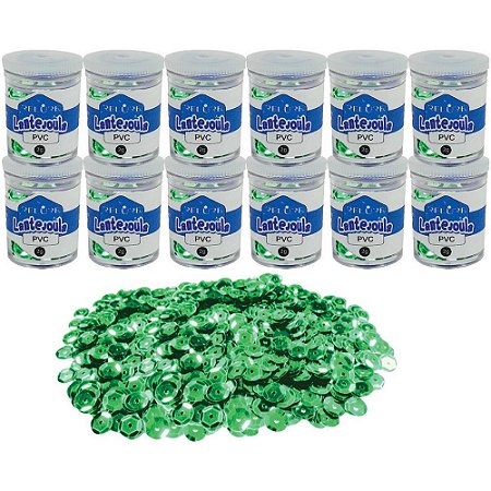 Lantejoula Metalizada Verde Bandeira 10MM. Pote 2G.