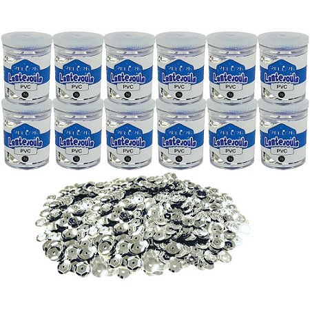Lantejoula Metalizada Prata 10MM. Pote 2G.