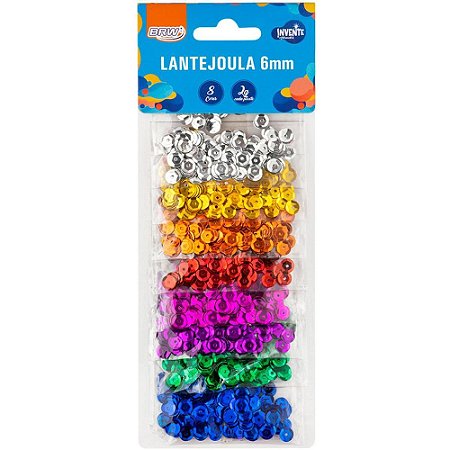 Lantejoula Metalizada 6MM 2G. 8 Cores