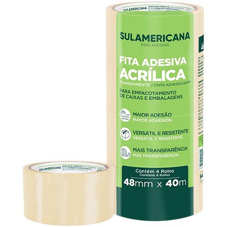 Fita para Empacotamento Sulamericana PP 48X40M TRANSP. PCT.C/04