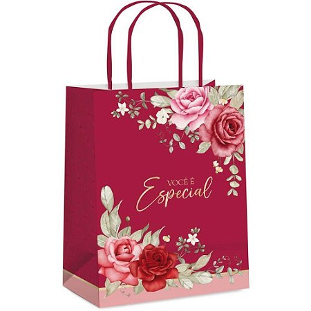 Sacola para Presente Decorada Julieta M 26X19,5X9,5CM PCT.C/10
