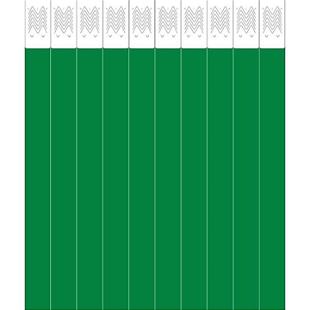 Pulseira Identificacao TYVEK Verde Bandeira PCT.C/50