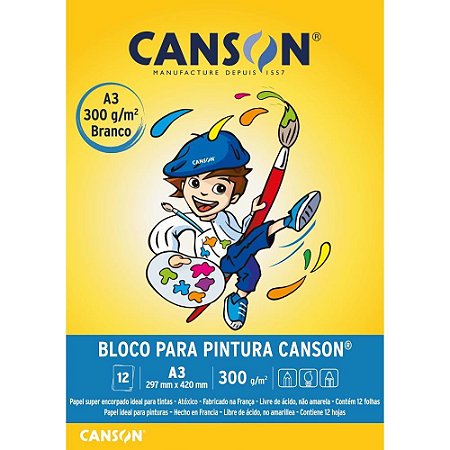 Bloco para Educacao Artistica Pintura Infantil A3 300G 12FLS Bloco