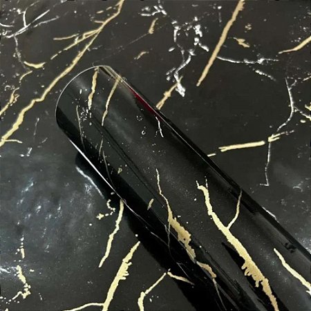 Contact Decorado 45CMX10M Nero Marquina Brilho Rolo