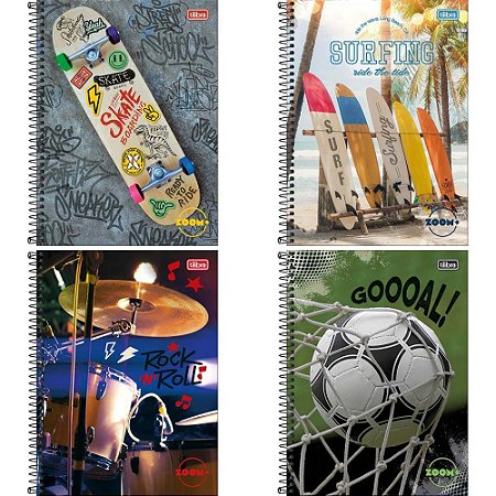 Caderno 01X1 Capa Dura Zoom+ 96 Folhas Masculino PCT.C/04